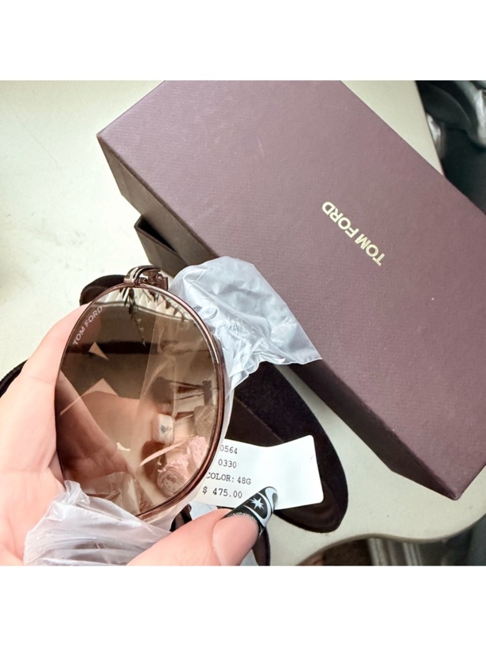 New Authentic  Tom Ford Women's Round Oversized Sunglasses in Brown Gradient